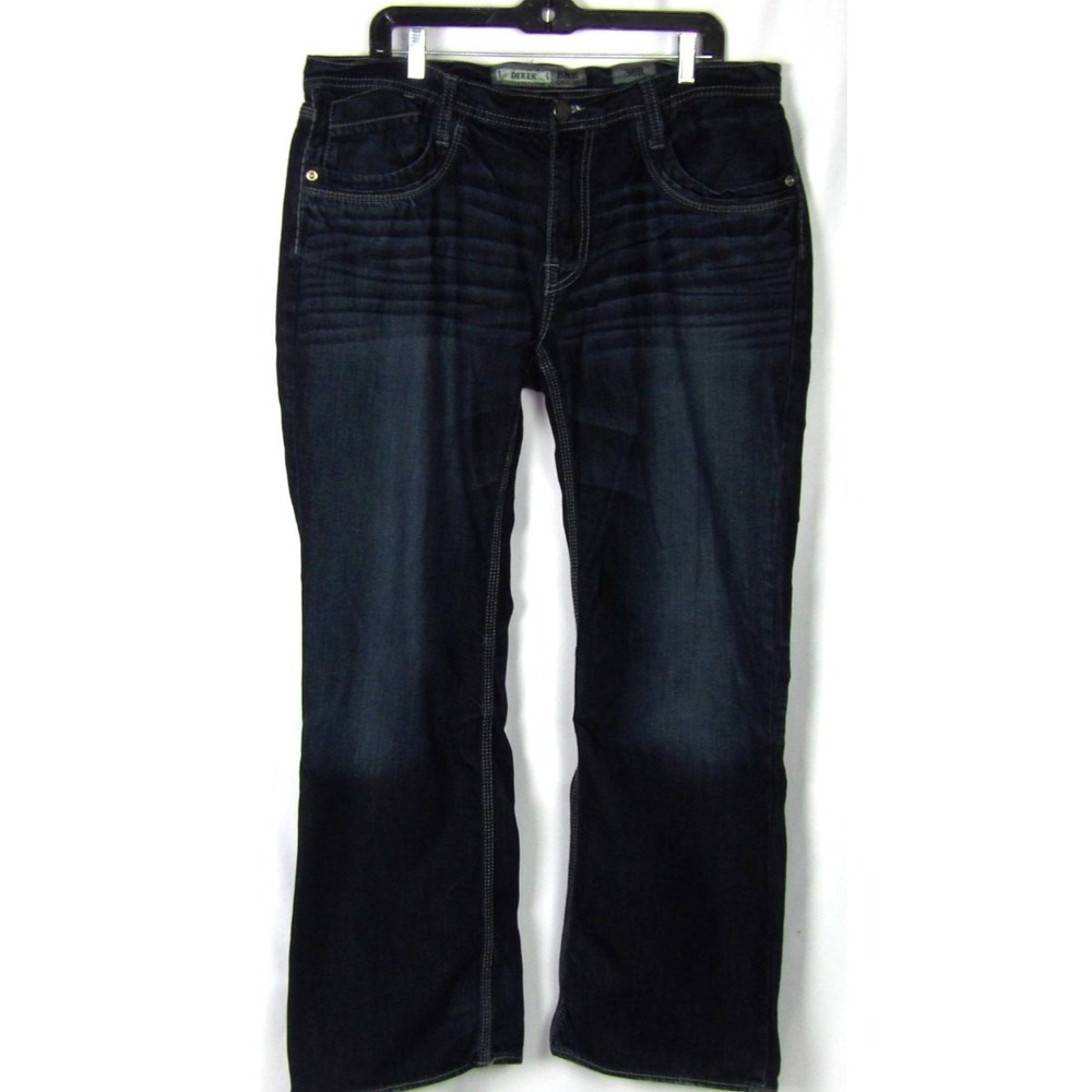 Buckle BKE 100% Cotton DEREK Dark Wash Boot Cut Denim Jeans Men's 36 X 31